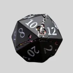 Metal DND Dice Set - Black & Purple Polyhedral Dice