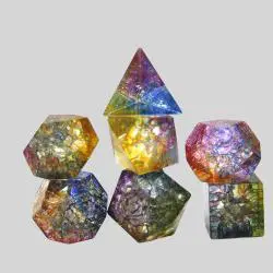 7PCS Dichroic Glass Dice - Nian RPG DND Games