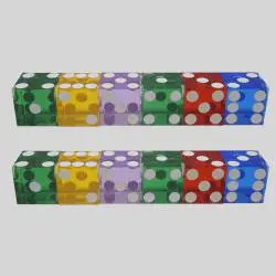 Acrylic Craps Dice Set - 5 AAA Grade, 19mm, Colored
