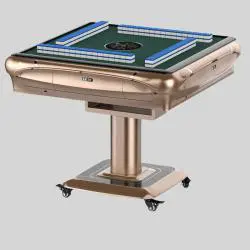 Automatic Folding Mahjong Table with Wheels Silent Metal Table