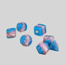 Udixi Resin Pink Polyhedral Dice Set - Pride Flags D&D