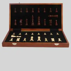 15 Inch Magnetic Mahogany Chess Set - Portable Travel Game