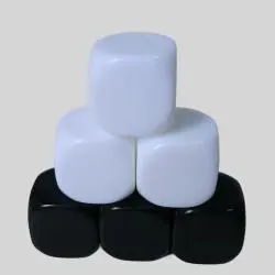 20mm Custom Acrylic Dice - 6 Sides, White, Rounded Corners