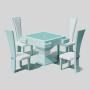 Chinese Macaron Blue Mahjong Table - Luxury Electronic Game