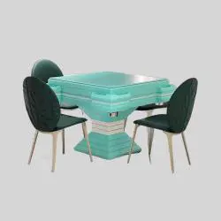 Chinese Macaron Blue Mahjong Table - Luxury Electronic Game