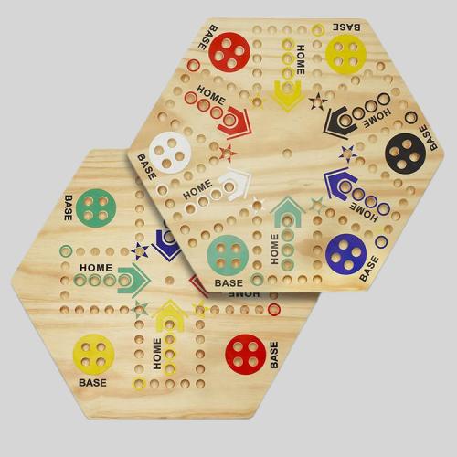 Wahoo Marble Game - 2 Side Painted, Family Strategy Game