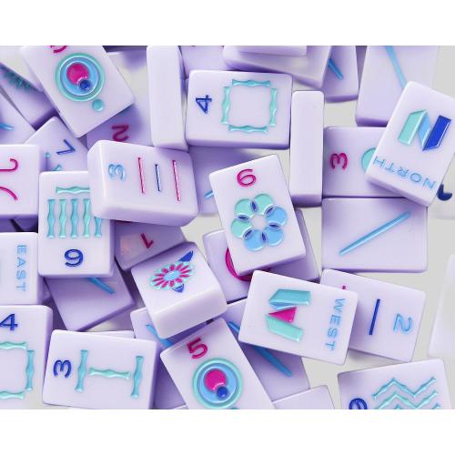 Custom Lilac Domino Acrylic Mahjong Set - Engraved, Anti-fade