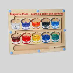 Wooden Magnet Color Number Puzzle Game Board - Educational Toy