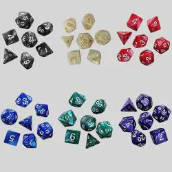 D&D Dice Set - 5Pcs Polyhedral Acrylic Dice with Free Pouch