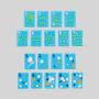 Electric Blue Mahjong Tiles Custom Design