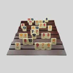Mini Travel Rummy Tile Game - Wood Case Board Game for Kids