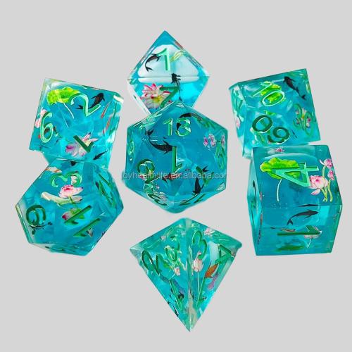 Resin Polyhedral Dice Sets - D&D RPG Tabletop Dice