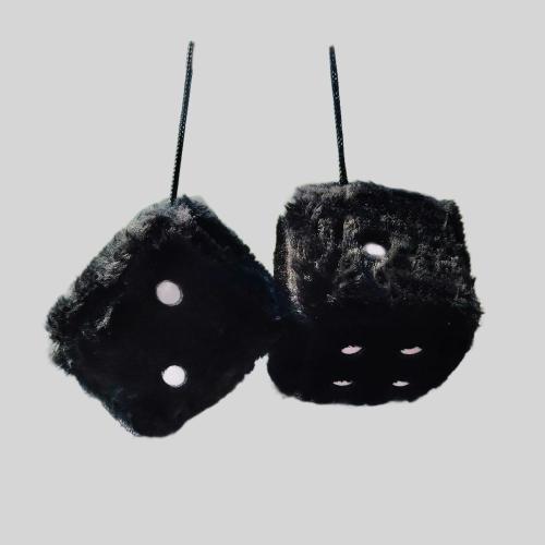 Fuzzy Plush Dice Car Mirror Hanging Pendant Decoration