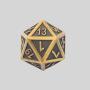 High Quality Golden D20 Dice - Zinc Alloy Polyhedral Dice