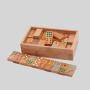 56 Piece Ivory Domino Tiles Set, Wooden Carrying Box, Classic Game