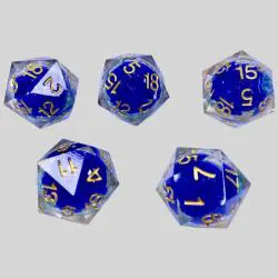 Blue Liquid Quicksand D20 Resin Dice - RPG Game Accessories