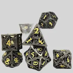 DND Dragon Polyhedral Dice Box - Luxury Metal Dice