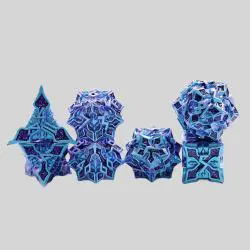 Blue Leaf DND Dice Set - 7pcs Zinc Alloy Polyhedral Dice