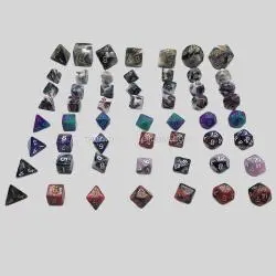 Nian Dice - Mini Polymer Swirl Dice Set (D&D RPG)