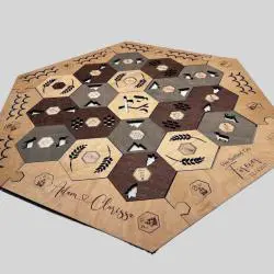 Custom Family Games Catan Board - Wedding Gift Wood Settler Game