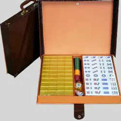 Gold Crystal Mahjong Set - 160 Tiles, Singapore Style