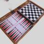 Multi Game Board Set: Backgammon Chess Checkers Cribbage Dominoes