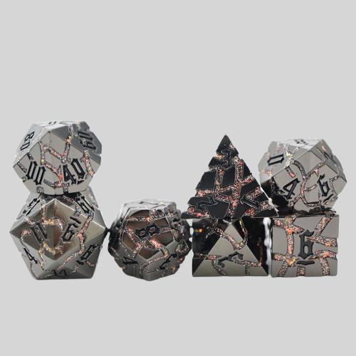 DND Metal Stripe Dice - Custom D&D Game Dice