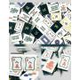 Acrylic Mahjong Set 144 Tiles Blue White Board Game