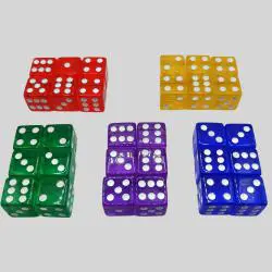 Transparent 6-Sided Acrylic Dice for BRGP Games