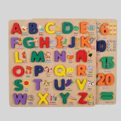 Wooden Alphabet Matching Board Game - Educational Toys for Kids
