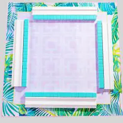 Mahjong Mat - 32x32 Tropical Palms Game Table Cover
