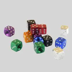 Dice Shape Aluminum Tire Valve Caps for Car Wheels