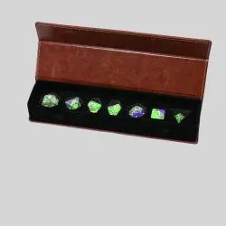 Custom Multicolor Polyhedral Dice Set with PU Leather Box