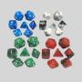 Acrylic Multi Color Dice Set - DND RPG Polyhedral Dice with Velvet Bag