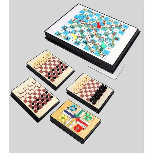 Kids Educational Chess Board Game - 5 in 1 Non-Magnetic Kids Educational Chess Board Game - 5 in 1 Non-Magnetic