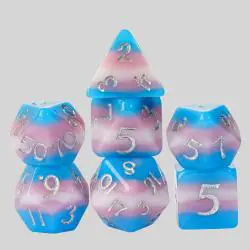 Udixi Resin Pink Polyhedral Dice Set - Pride Flags D&D