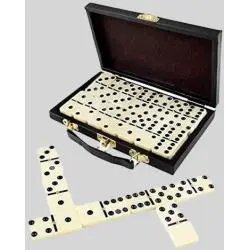 Educational Leather Dominoes Set - 28 Tiles for Kids