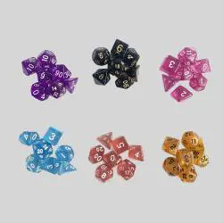 Acrylic Custom Dice Set - 7 Pcs TRPG Polyhedral Dice