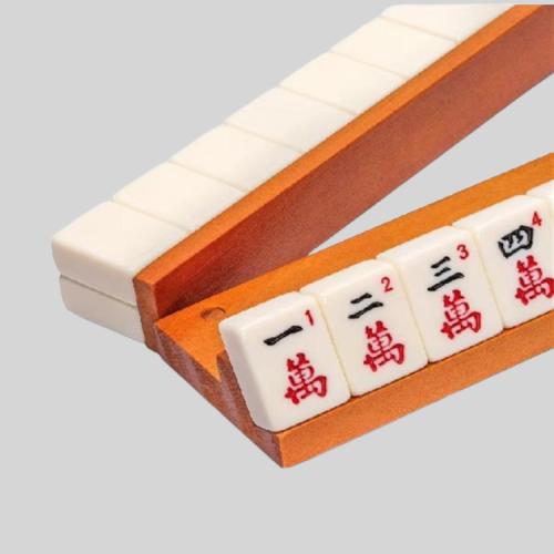 Natural Pine Mahjong Storage Rack - Wooden Game Rack