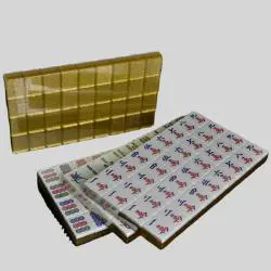 Exquisite Gold Silver Mahjong Set Tiles with Chinese Set