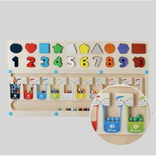 Wooden Color Number Maze Sorting Puzzle Toys for Kids 3 in 1