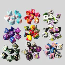 Multi Color DND Polyhedral Dice Set - 7 Pcs