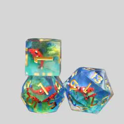 Custom Resin DND Dice Set - Sharp Edge Fish Dice