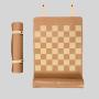 Blue & Black Leather Chess Travel Set
