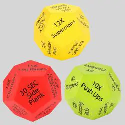 12 Sided Fitness Dice - Workout Sports Training PU Stress Ball