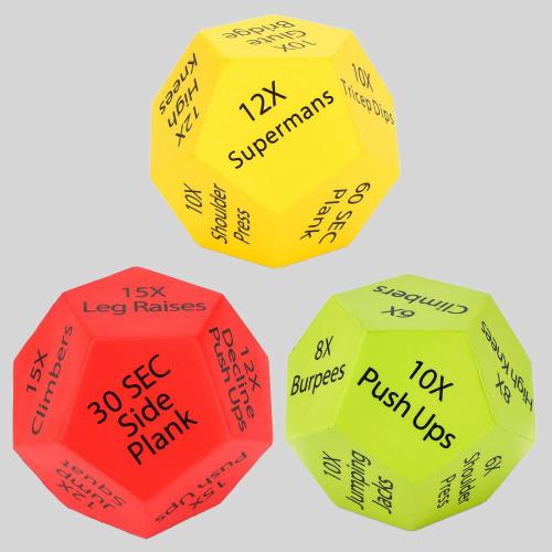 12 Sided Fitness Dice - Workout Sports Training PU Stress Ball