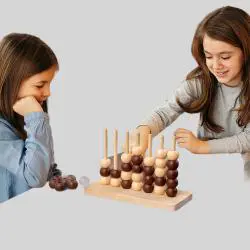Educational Four in a Row Wooden Game for Kids - LUOFU