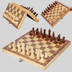 Classic Wooden Chess Board - Portable Travel Set