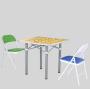 Folding Mahjong Table - Metal/Wood Portable Table 80x80CM