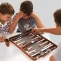 Luxury PU Leather Chess Checkers Game Set - Backgammon Board